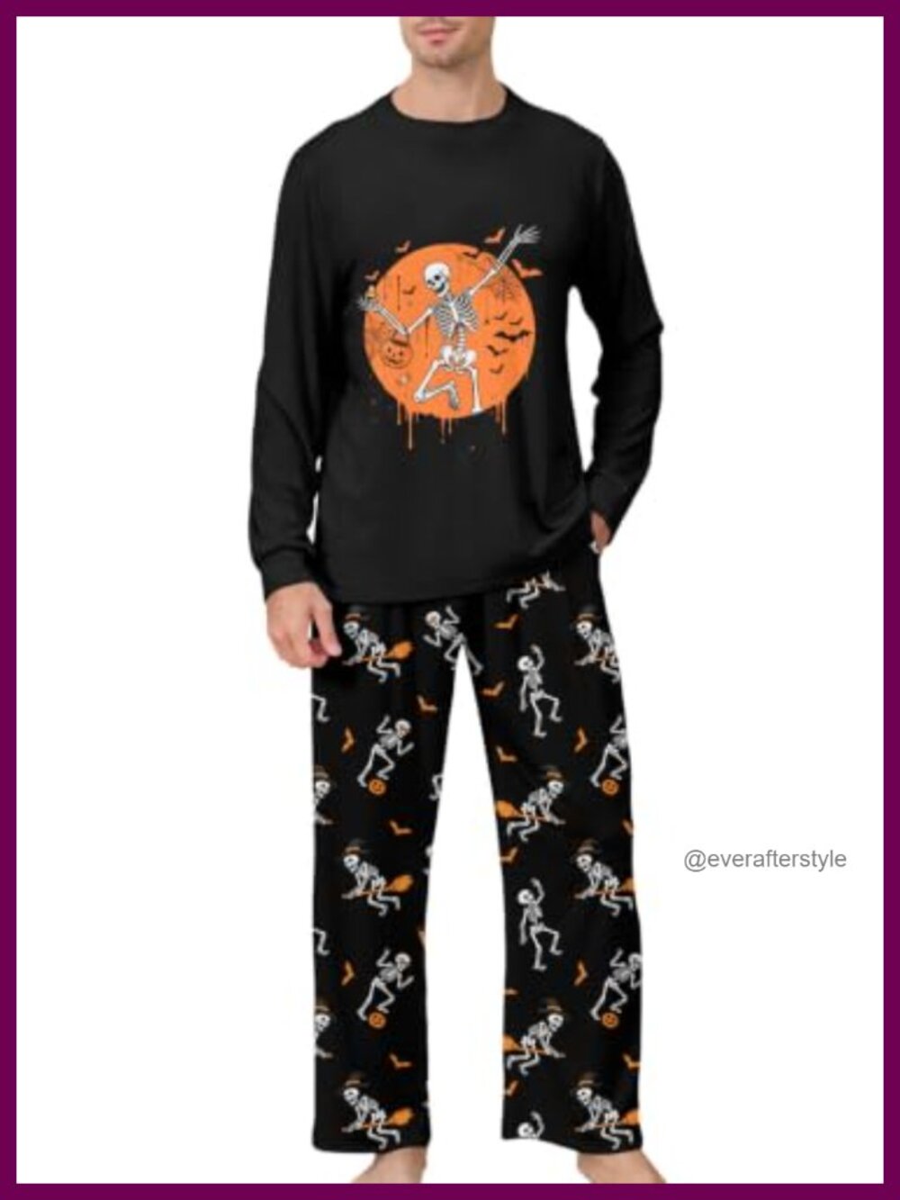 Mens Christmas Pajamas Set 2-Piece Long Sleeve Sleepwear Pjs